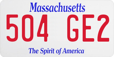 MA license plate 504GE2