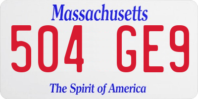 MA license plate 504GE9
