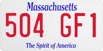 MA license plate 504GF1