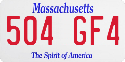 MA license plate 504GF4