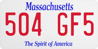 MA license plate 504GF5