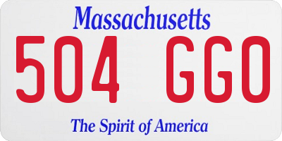 MA license plate 504GG0