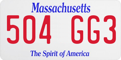 MA license plate 504GG3