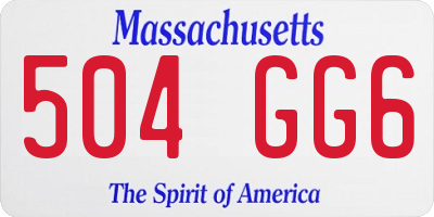 MA license plate 504GG6