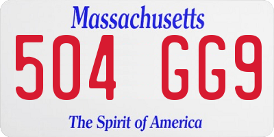 MA license plate 504GG9