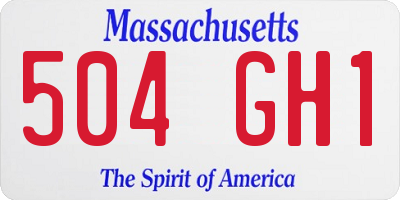MA license plate 504GH1
