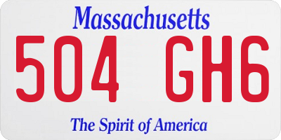 MA license plate 504GH6