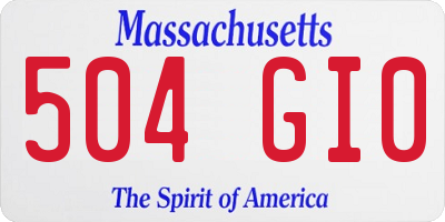 MA license plate 504GI0