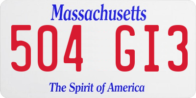 MA license plate 504GI3