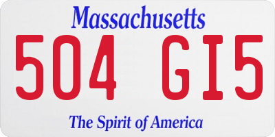 MA license plate 504GI5