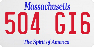 MA license plate 504GI6