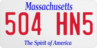 MA license plate 504HN5