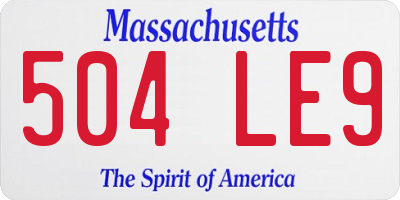 MA license plate 504LE9