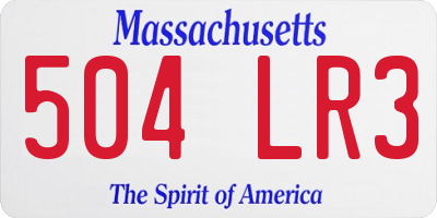 MA license plate 504LR3