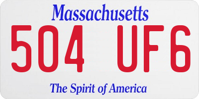 MA license plate 504UF6