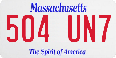 MA license plate 504UN7