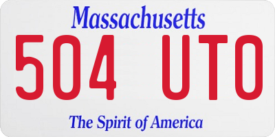MA license plate 504UT0