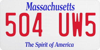 MA license plate 504UW5