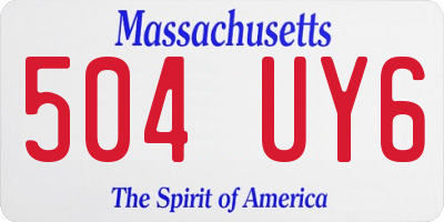 MA license plate 504UY6