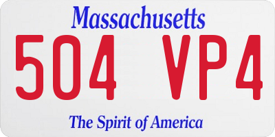 MA license plate 504VP4