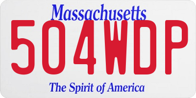 MA license plate 504WDP