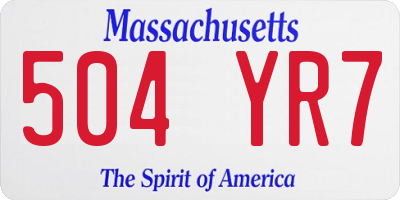MA license plate 504YR7