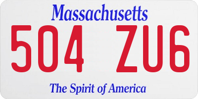 MA license plate 504ZU6
