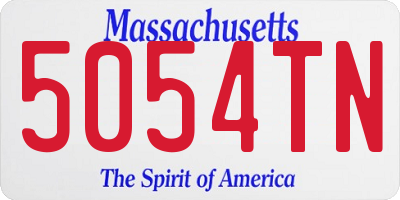 MA license plate 5054TN