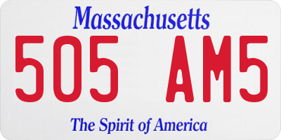 MA license plate 505AM5