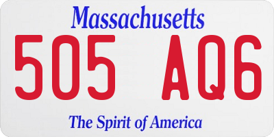 MA license plate 505AQ6