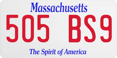 MA license plate 505BS9