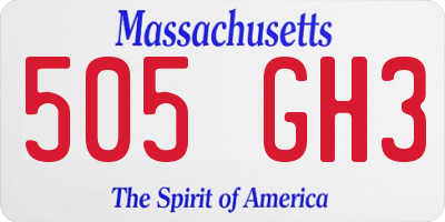 MA license plate 505GH3