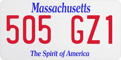MA license plate 505GZ1