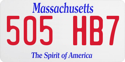 MA license plate 505HB7
