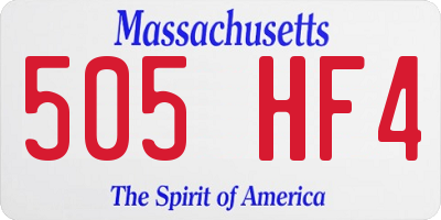 MA license plate 505HF4