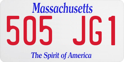 MA license plate 505JG1