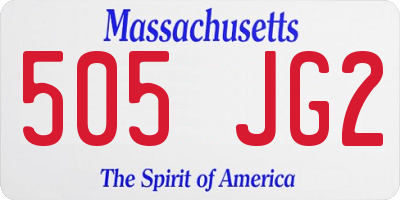 MA license plate 505JG2