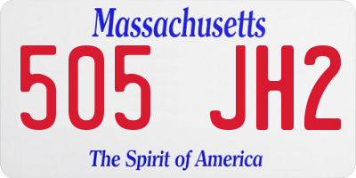 MA license plate 505JH2