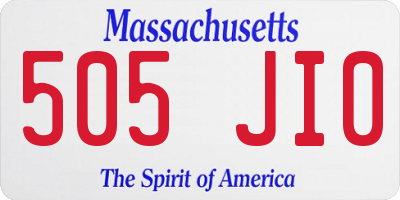 MA license plate 505JI0