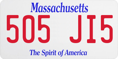 MA license plate 505JI5