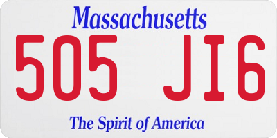 MA license plate 505JI6