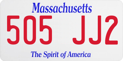 MA license plate 505JJ2