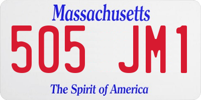 MA license plate 505JM1