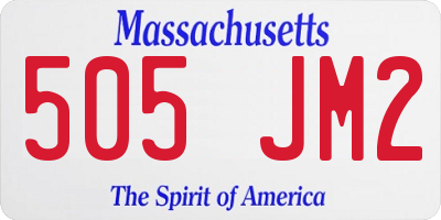 MA license plate 505JM2