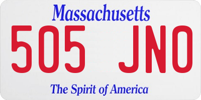 MA license plate 505JN0