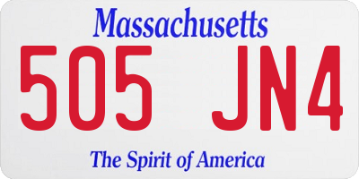 MA license plate 505JN4