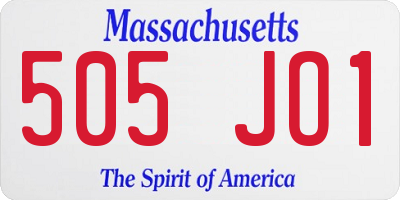 MA license plate 505JO1