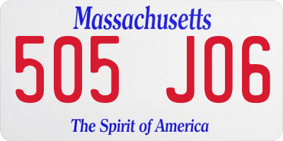 MA license plate 505JO6