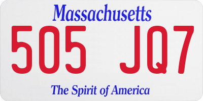 MA license plate 505JQ7