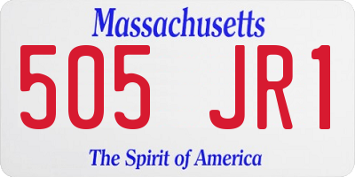 MA license plate 505JR1